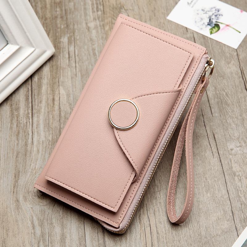 

Wallets Wallet Ladies Long Fashion Korean Buckle Double Card Holder Multifunctional Zipper Clutch Handbag, Black