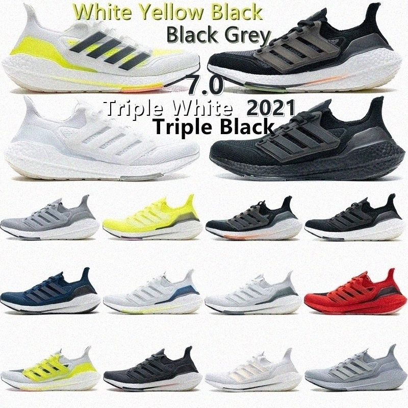 

2021 ultra boost Black Solar mens running shoes Yellow 7.0 ultraboost core triple cloud white Grey volt Sashiko men women trainers sports shoe aznW#, 1#triple black