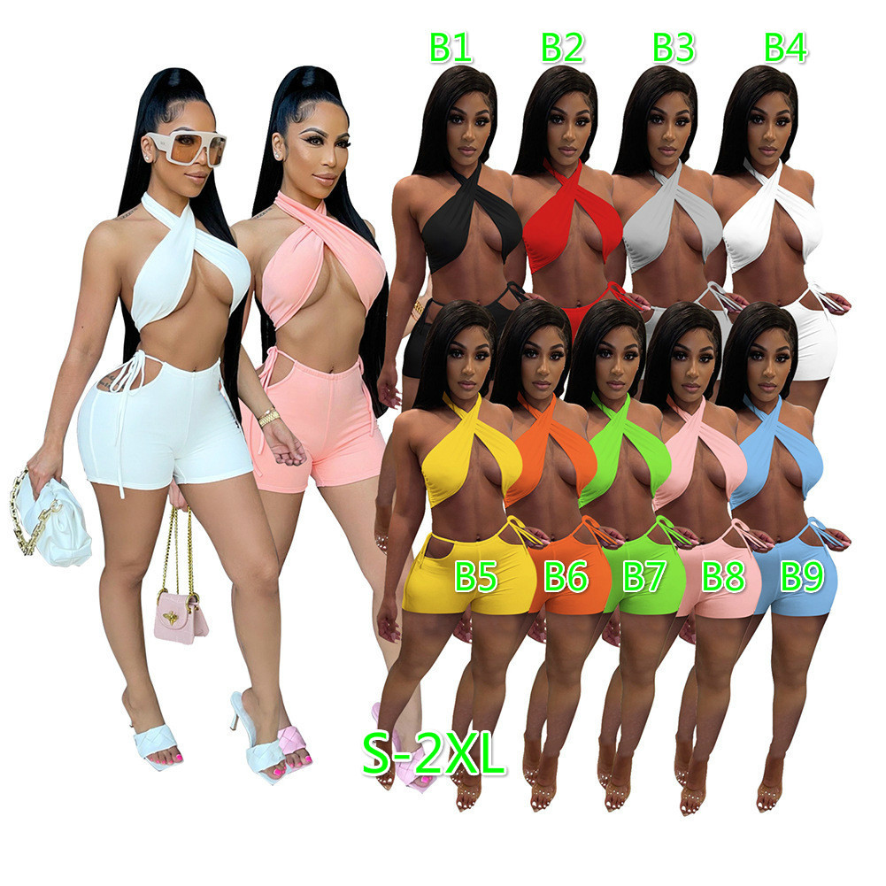 

Summer Women Two Pieces Pants Set Designer Tracksuits Summer Colour Contrast Stitching Short Sleeve Shorts Casual Slim Vest Sportswear, Not a product;don’t choose