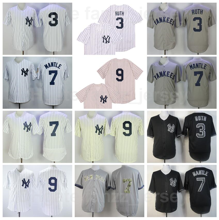 

1929 Retro 1951 Vintage 1961 3 Babe Ruth Baseball Jersey Retire 9 Roger Maris Cooperstown Flexbase Cool Base All Stitched Pinstripe White Gr, Blue;black