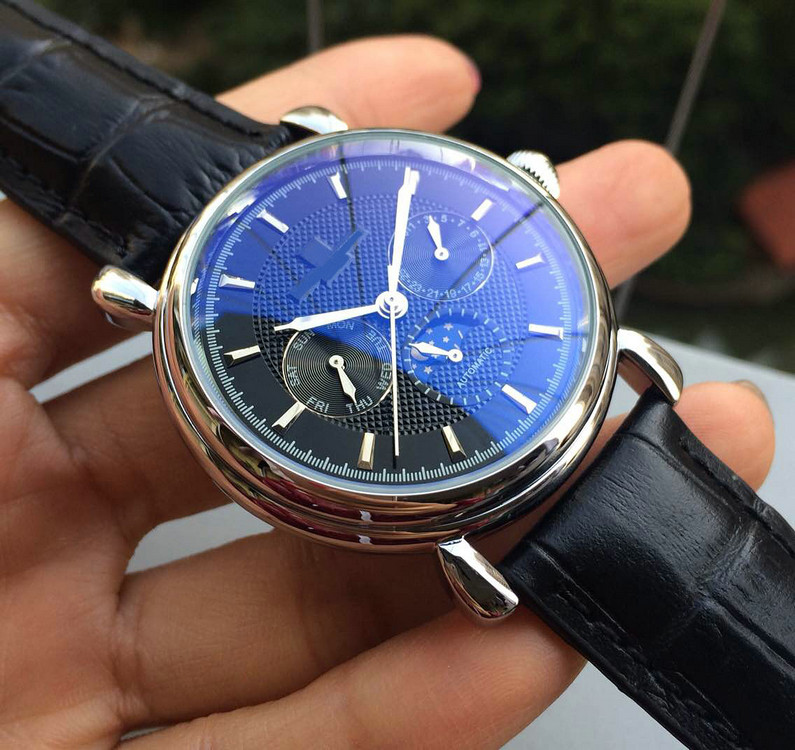 

style brown black leather fashion luxury men watch brand stainless steel automatic movement sports men's self-winding wristwatch