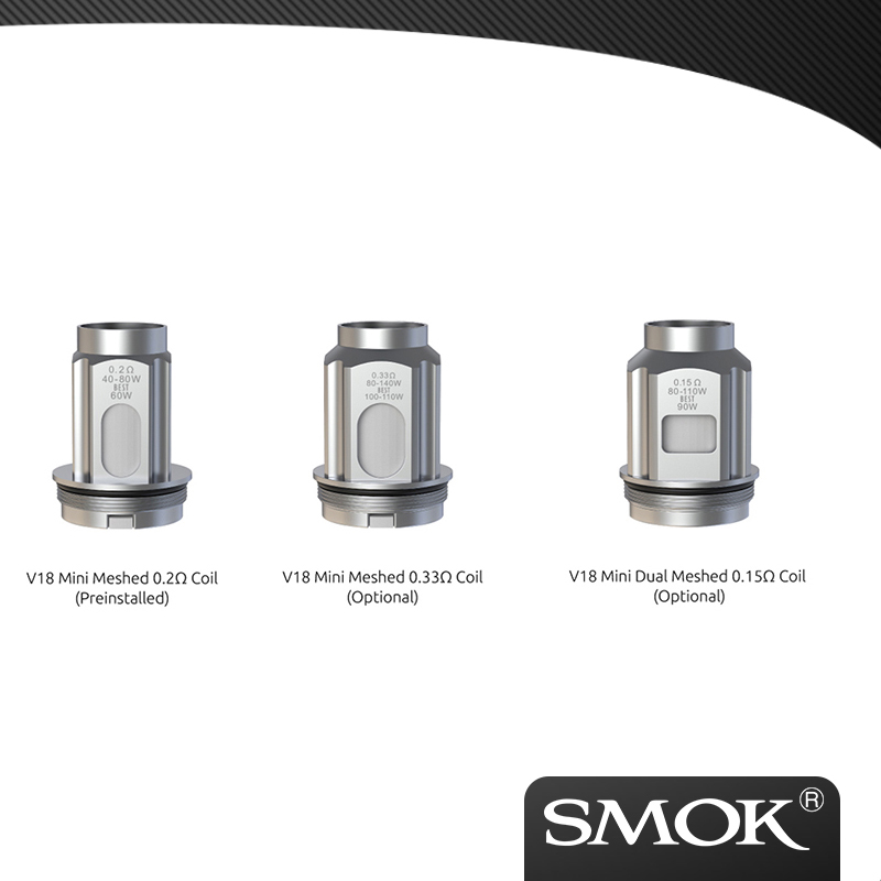 

Original SMOK TFV18 Mini Coils 0.15ohm Dual Mesh 0.2ohm 0.33ohm Meshed RBA head For Fortis Kit