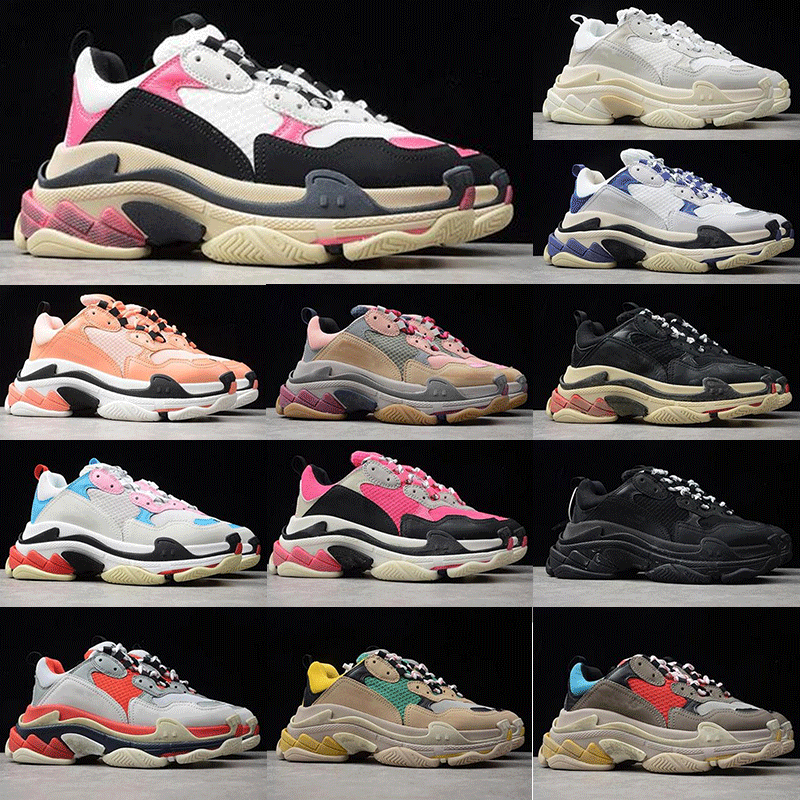 

Top Quality Mens Casual Shoes Paris Triple S Trainers Women 17FW Sneakers Old Dad Shoe Platform Black White Ladies Designer Trainer