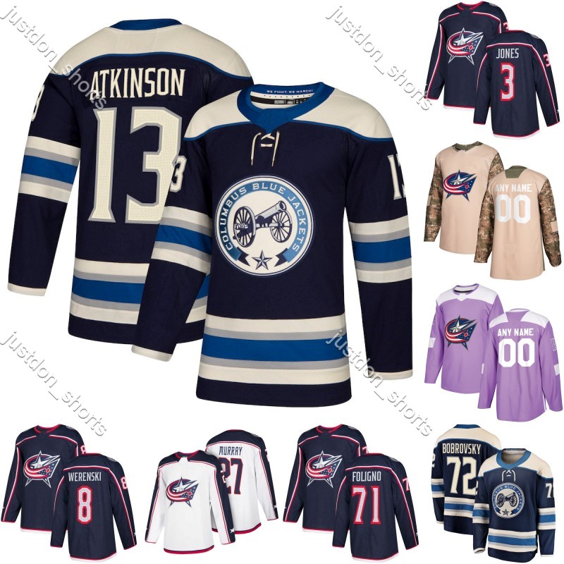 

Columbus Blue Jackets Jersey 3 Seth Jones 54 Adam McQuaid 19 Ryan Dzingel 8 Zach Werenski 13 Cam Atkinson 95 Matt Duchene Hockey Jerseys, Shows 10