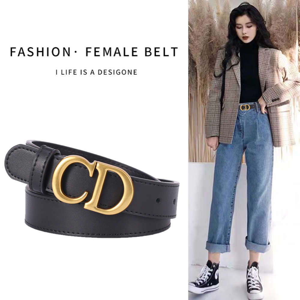

BeltWomen's year versatile in leather cowhide black decoration CD belt jeans fashion, Black;brown