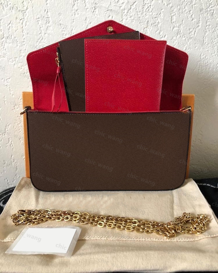 

Luxurys Designers Fashion with box wallet bags real leather purse women men Crossbody chain evening free Purses tote genuine material handbag style lady shouder bag, Carton