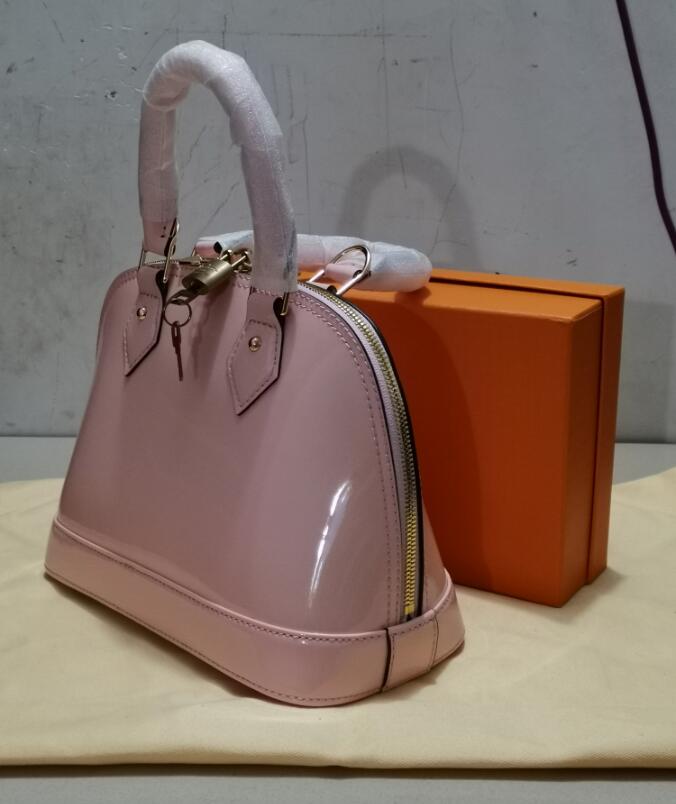 

Embossing Patent Bags Shell Bag BB Leather Handbags Free Genuine Famous Shoulder High Bag Women Quality Designer Shipping!ALMA Check Cl Vjhc, Red;black