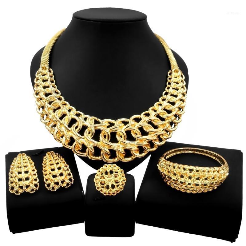 Earrings & Necklace Yulaili High-Quality 24k Gold-Plated Italian Jewelry Set Series And Dubai Luxury Exaggerated Gifts-image-745320323