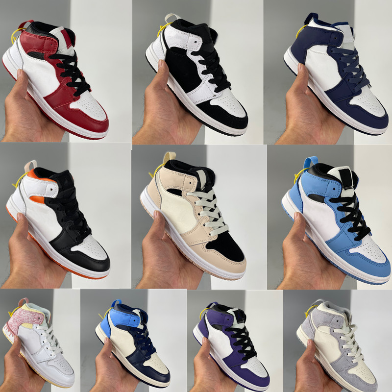 

Chicago Intant Kids basketball shoes University Blue Atmosphere Grey Court Purple CO.JP Midnight Navy TS Children Sneakers Big Boys Girls Baby Trainers