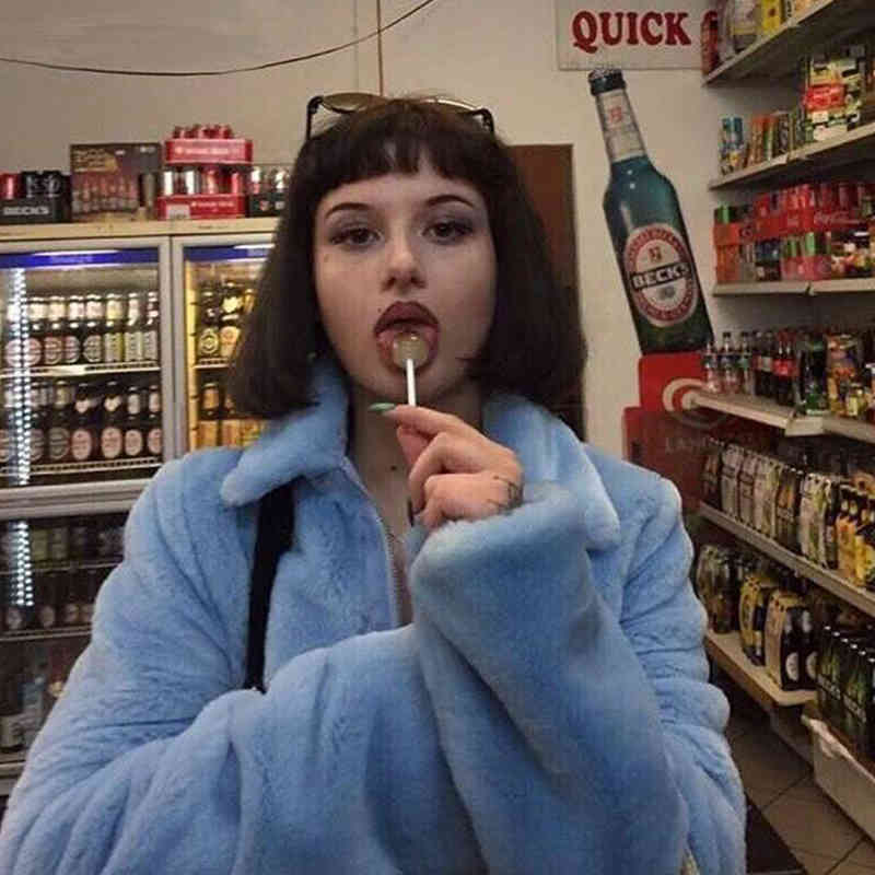 

Women's Fur & Faux Fake women's fur coat, jacket and fake leather jacket, streetwear feminine, thick, winter short 5W7V, 1# shoe box