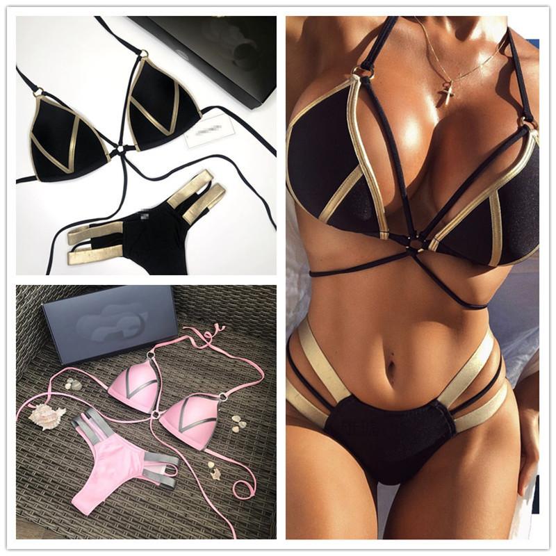 

9 Colors Sexy Women Bikini Fashion Strip Designer Girl Two Pieces Swimsuit Classic Patchwork Female Beach Wear, #4