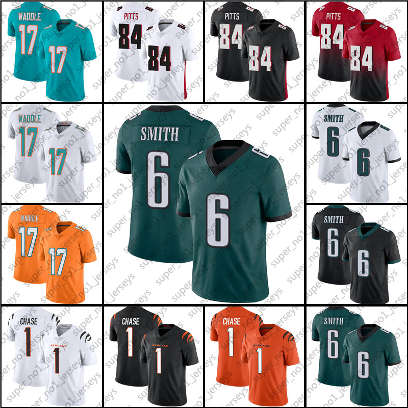 

6 DeVonta Smith Jersey 17 Jaylen Waddle 11 Micah Parsons Jersey 84 Kyle Pitts 1 Ja'Marr Chase Jerseys Philadelphia Eagle Jerseys, Black;red