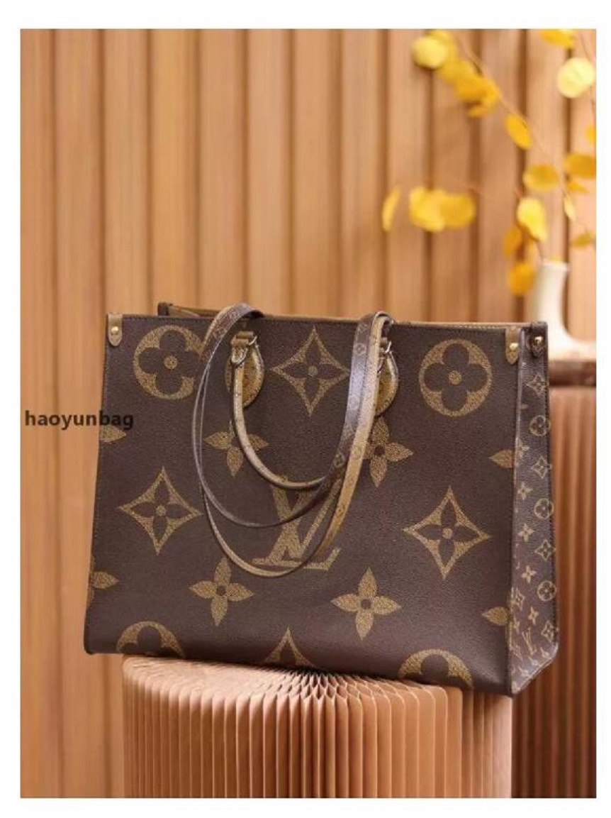 

100% High quality GGLVLouisVutton YSLVITTON ONTHEGO High capacity shopping package luxury design shoulder bag clutch handbag crossbody package, Customize
