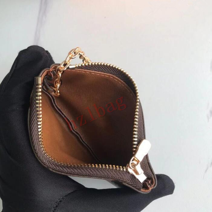 

2021 mini Wallet Fashion style pouch men women Purses lady Leather Classic VINTAGE coin purse key with box, Red;black