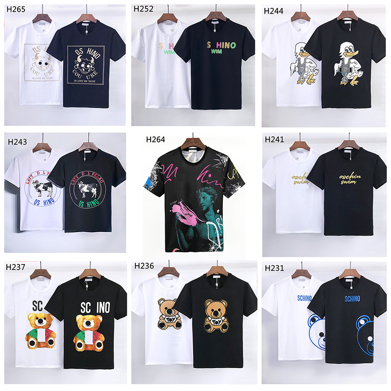 

21 Luxury men's T-shirt style European and American fashion personality printed cotton top youth casual short tee sleeves M-XXXL, White;black