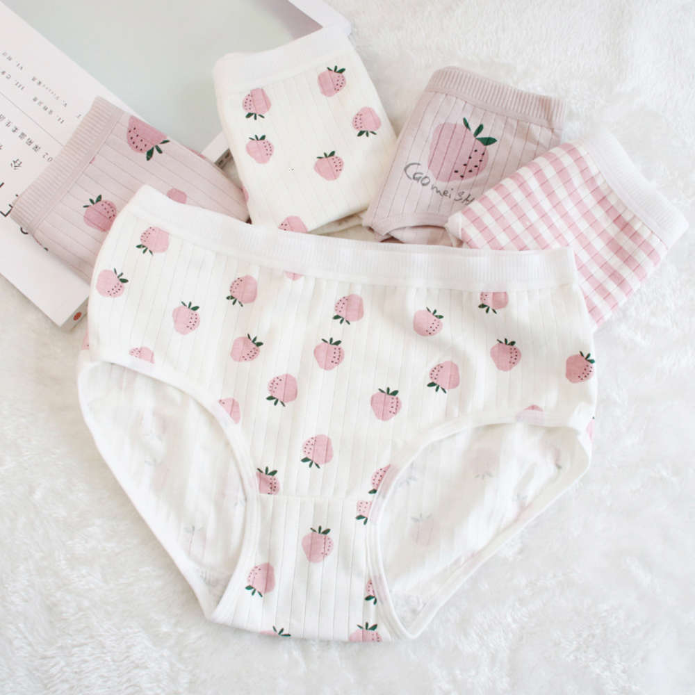 

panties Girl's underwear pure cotton middle school children's briefs little girl 10 student 18-year-old shorts don't clip PP, Camo