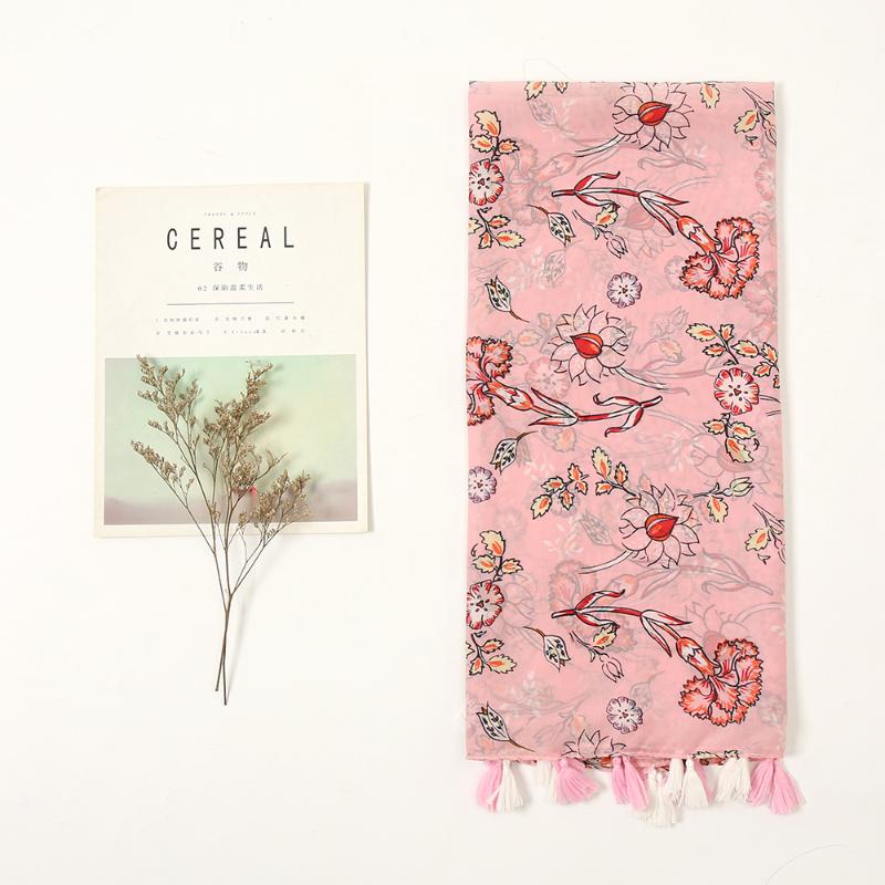 

Scarves Latest Fashion Autumn And Winter 2021 Printing Women Shawl Cotton Scarf With Flowers Headband Support Wholesale