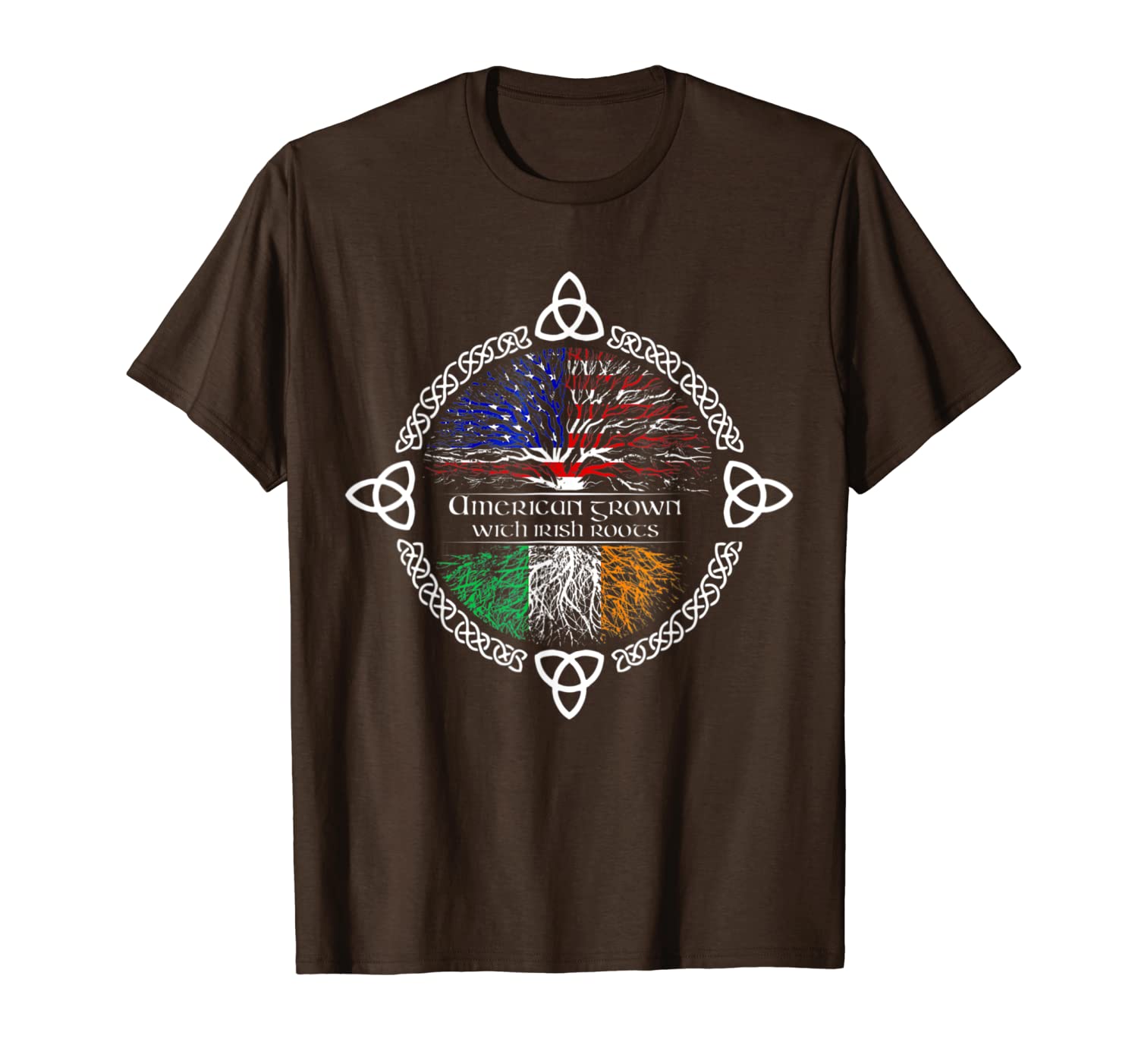 

american grown irish roots shirt ireland t-shirt, White;black