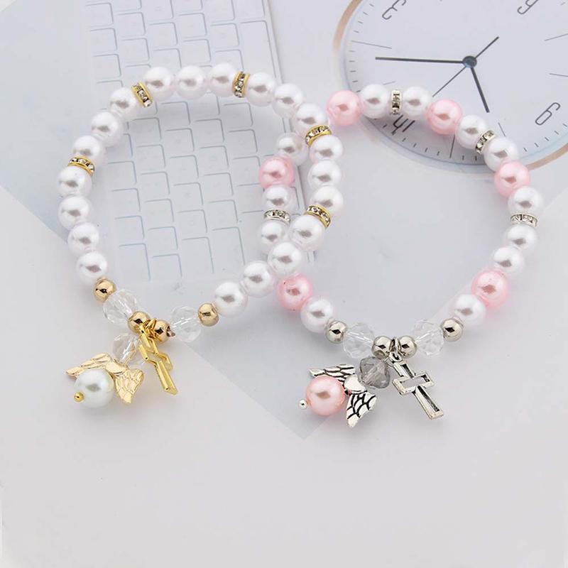 

1pcs Baby Shower Favor Christening Bracelet Angel Girl Boy Baptism Gift Cute Giveaway Souvenir Charm Bracelets