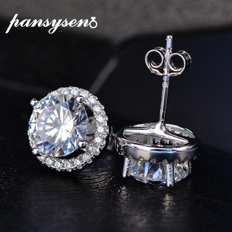 

Classic Female Created Moissanite Diamond Stud Earrings For Women Fashion 925 Sterling Silver Wedding Jewelry Earring