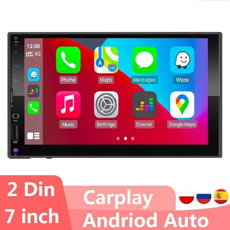 

Stereo Receiver Carplay 2Din Car Radio Touch Screen Navigation Multimedia Player For Toyota Nissan Hyundai 7" Universal