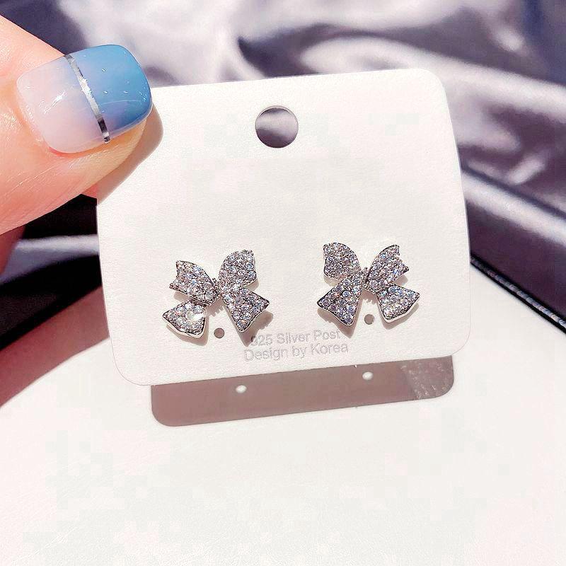 

Stud MIGGA Micro Paved Cubic Zirconia Bow Knot Earrings For Women Party Gift Jewelry