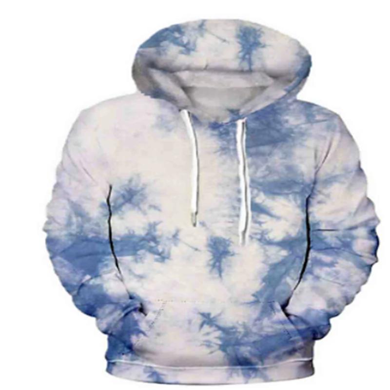 

Men' Hoodies & Sweatshirts Hoodie Graphic Tie Dye Blue White Sky Cloud Hooded Daily 3D Printing Basic Sweatshirt, 8094965