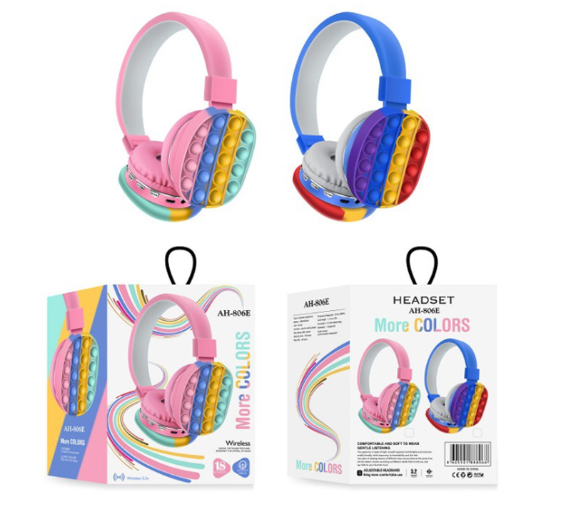 

Fidget Toys Party Favor Rainbow Head-mounted Simple and Cute Rainbow Bluetooth Stereo Headset Decompression Toy