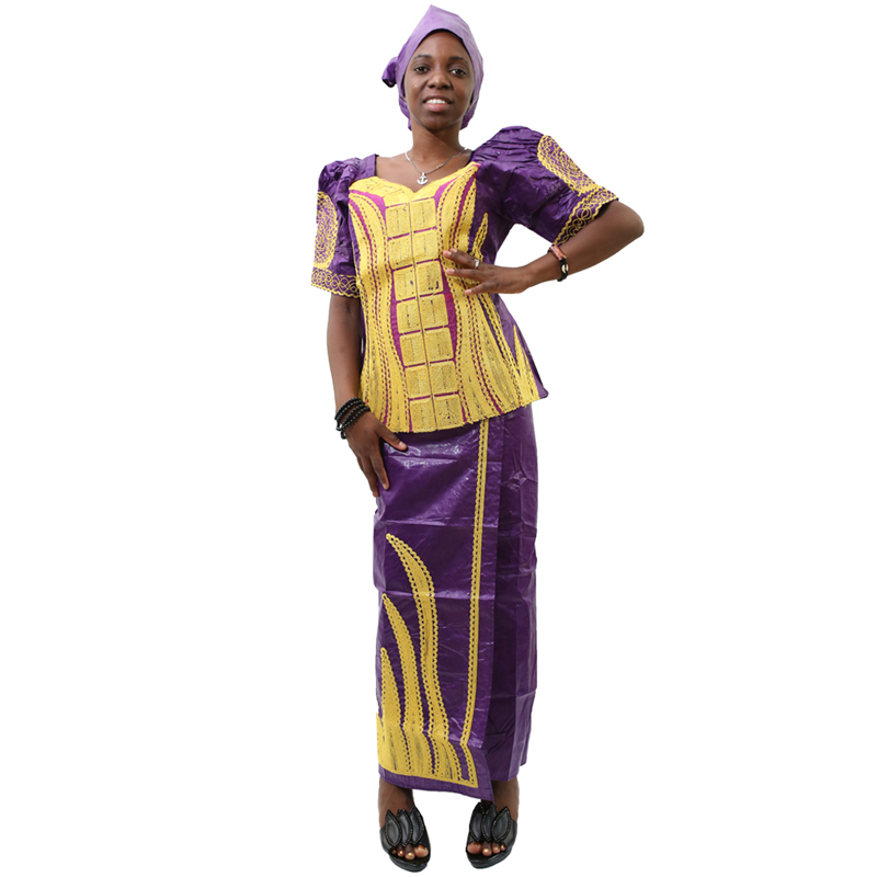 

20212021 new dashiki african dresses for women bazin riche skirt short rapper with scarf 3 pieces set south africa lady clothing, Red