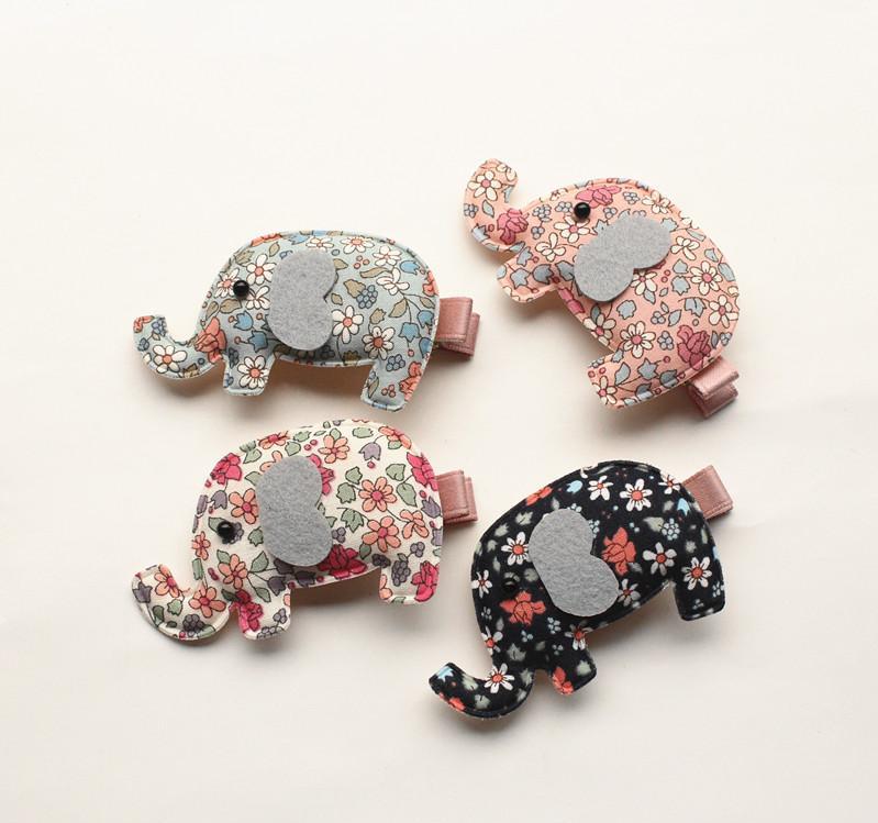 

20pcs/lot New Kids Hair Clips Korean Style Princess Girls Hair Barrettes Cartoon Elephant Hairpins Animal Design Ctue Kids Hair, Red
