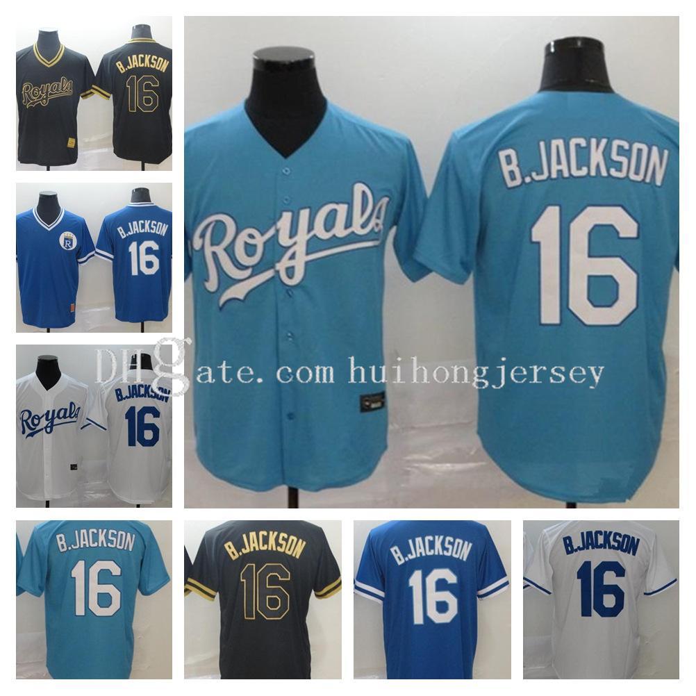

2021 RoyalS Jersey #16 Bo Jackson Home Blue White Grey Men Women kids Baseball Jerseys, Color 4