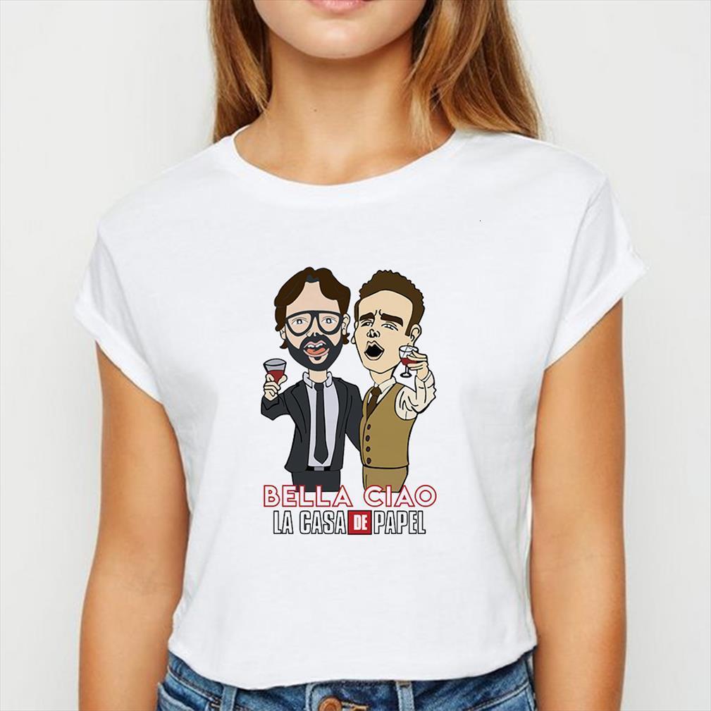 

la casa de papel mens t shirt and womens bella ciao young women recreational summer harajuku oversize funny graphic o, White;black