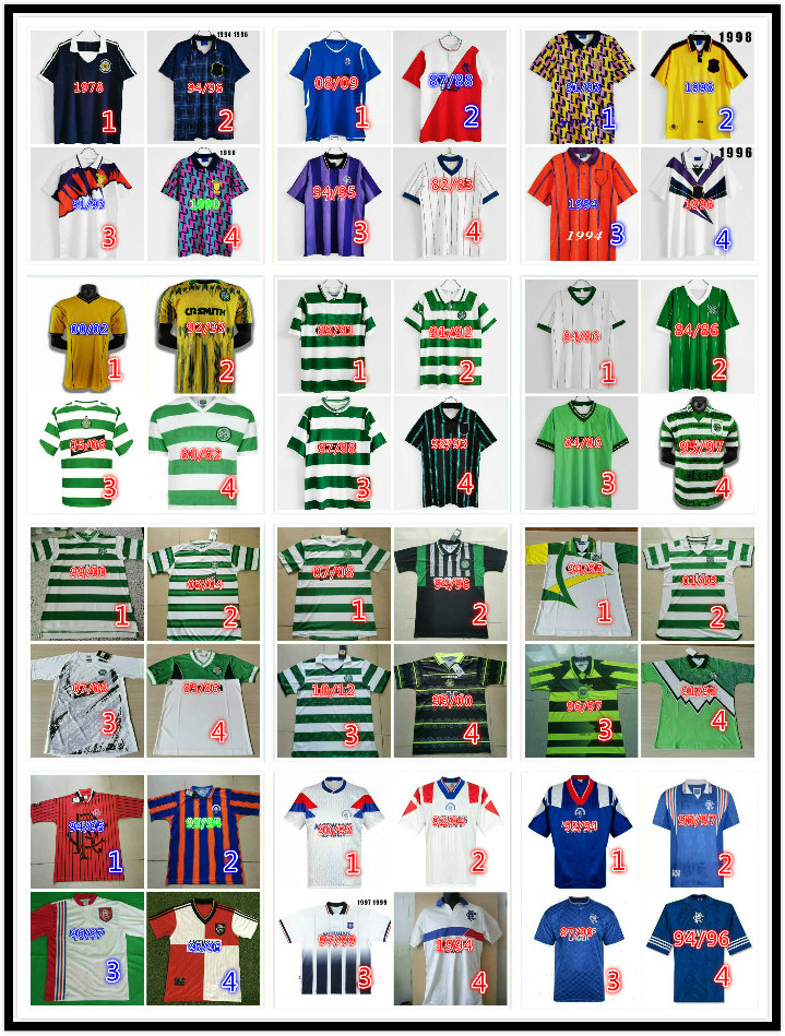 

Scotland Retro soccer jerseys 82 83 84 87 90 92 93 94 95 96 97 98 99 01 08 GERRARD GASCOIGNE LAUDRUP ALBERTZ MCCOIST Celtic fc football shirt Uniforms