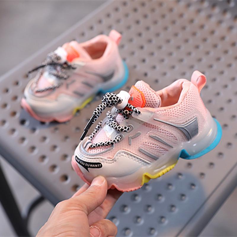 

To 5 Year Baby Sports Shoes Breathable Kids Running Fashion Boys Girls Sneaker Non-slip Soft Toddler First Walk Athletic & Outdoor, Black