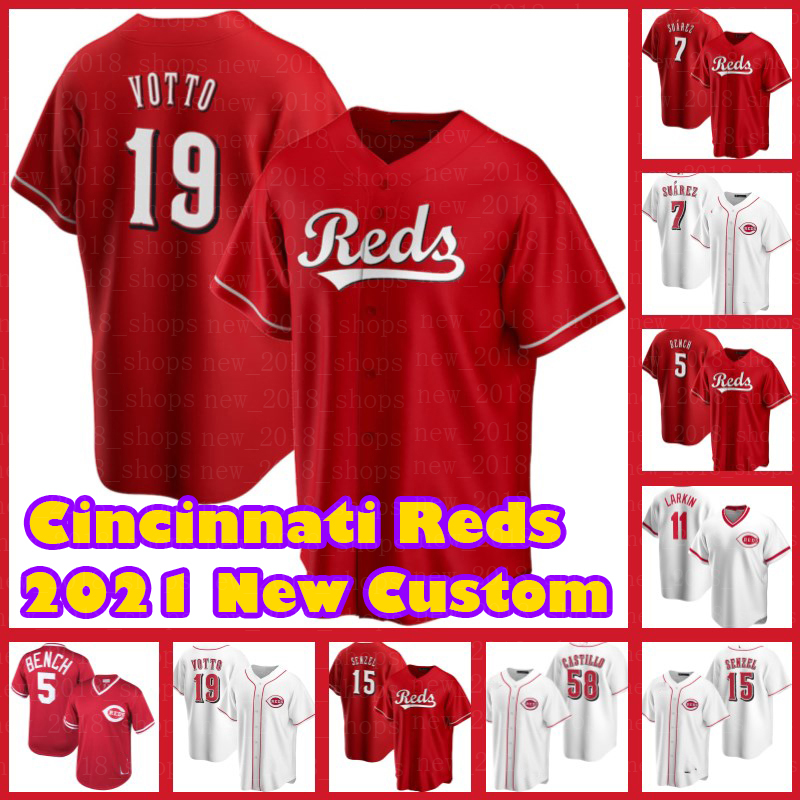 

Barry Larkin Joey Votto Jerseys Cincinnati Eugenio Suarez Reds Johnny Bench Nick Castellanos Nick Senzel Shogo Akiyama Noe Ramirez Baseball Luis Castillo Custom M, Custom cool base men jersey