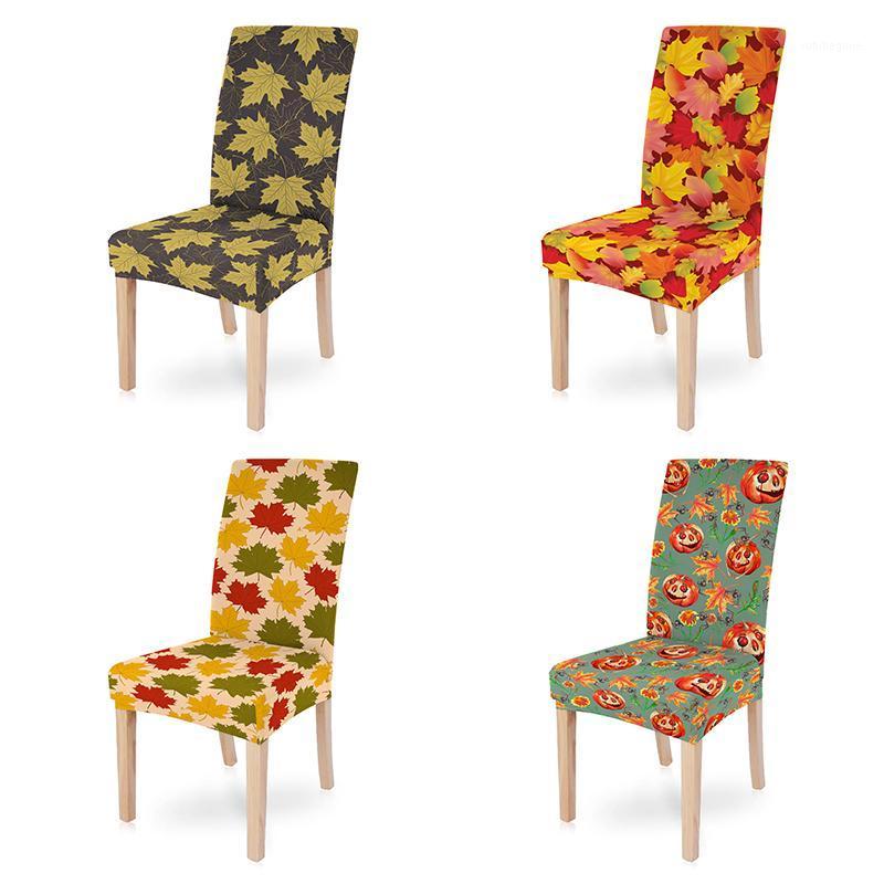 

Leaves Universal Size Chairs Cover Elastic Seat Covers Protector Washable Slipcovers For El Banquet Home Wedding Decoration Chair