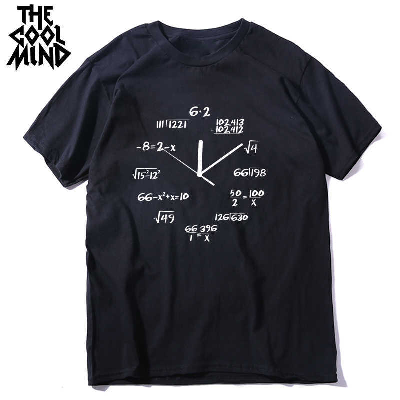 

COOLMIND 100% cotton math clock print funny men T shirt casual short sleeve o-neck t cool summer t- s tee 210629, Ma0120a-grey