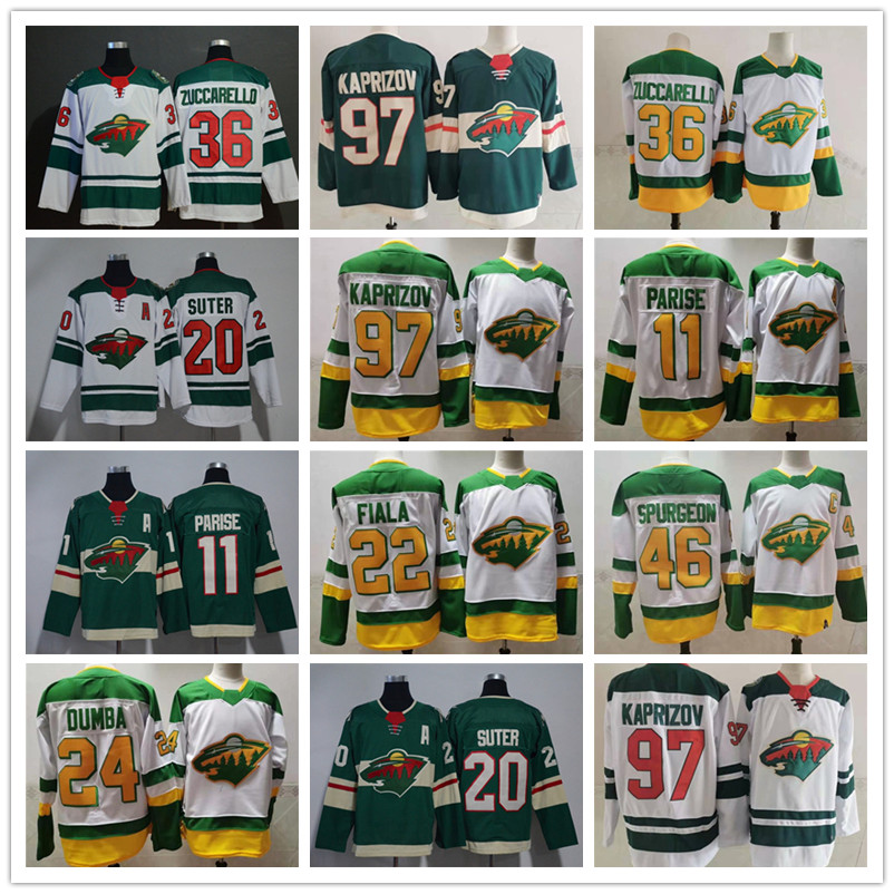 

Reverse Retro Hockey Minnesota Wild 97 Kirill Kaprizov Jersey 46 Jared Spurgeon 11 Zach Parise 20 Ryan Suter 22 Kevin Fiala 36 Mats Zuccarel, Black;red