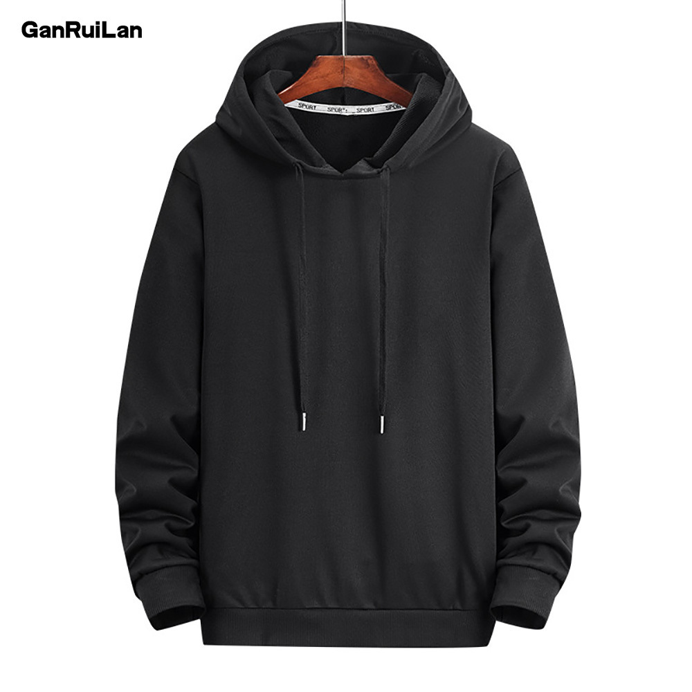 

est Quality Men Hoodie Autumn Male Hip Hop Streetwear Men Pullover Sweatshirts Hoodies Mens Solid Color Hoodie B0779 210518, Blue color