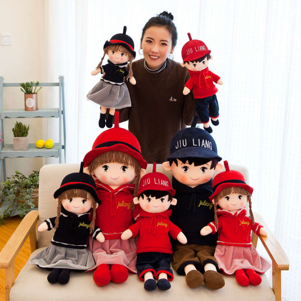 

Girl Doll Plush little boy doll pillow gift high end activity, Blue