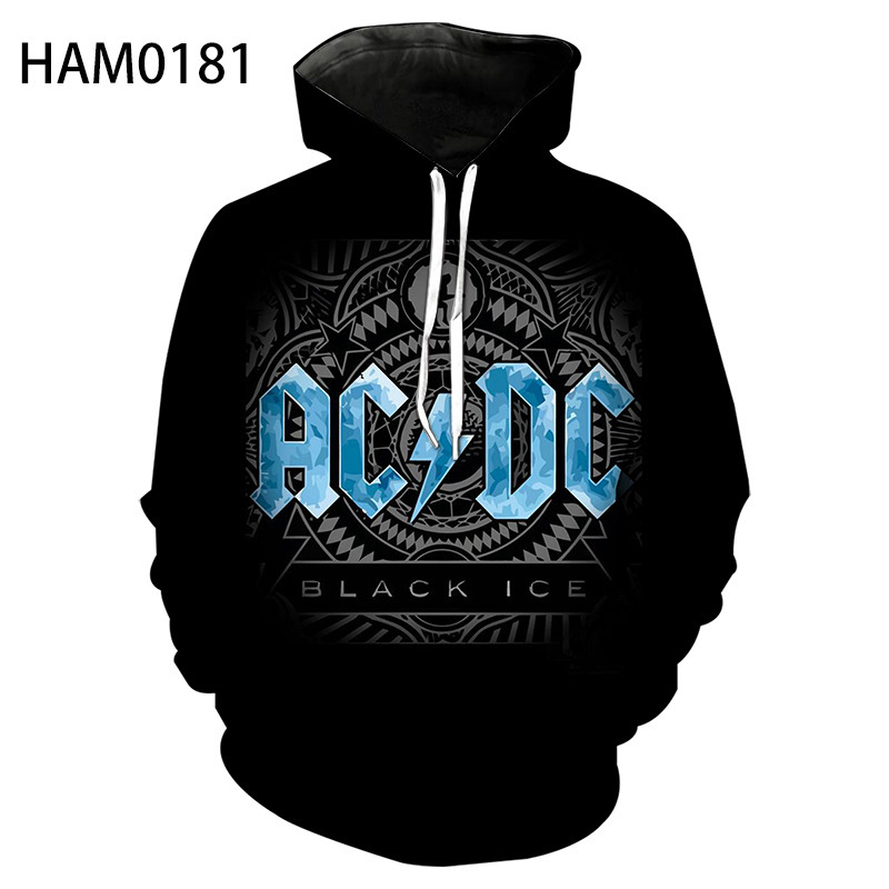 

ACDC rock band 3D printing spring and autumn long sleeve cotton Hoodie straight men's children's sweater, Ham1081