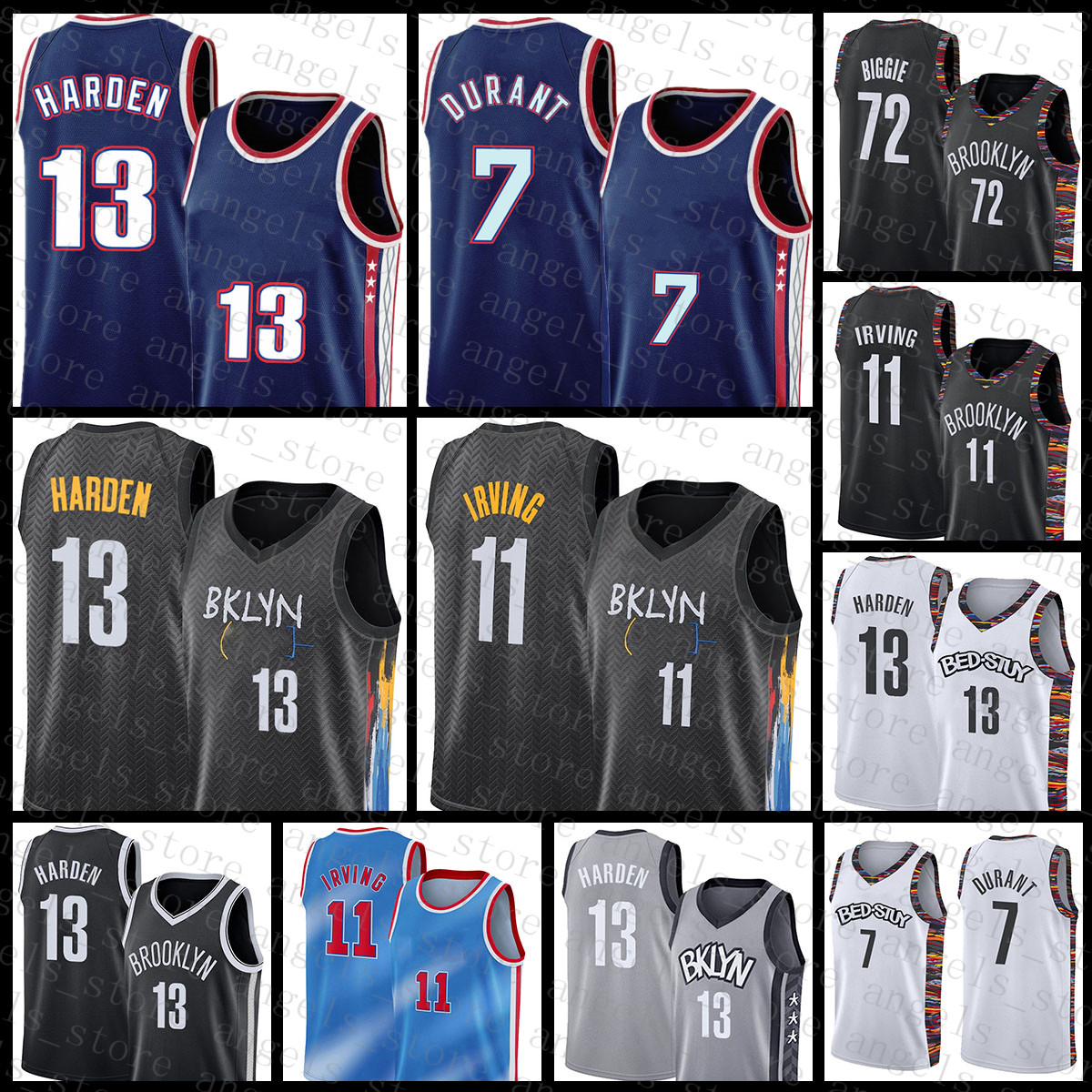 

Brooklyns 2021 New Net Kevin Basketball Jersey 7 Durant James 13 Harden Kyrie Mens 11 Irving 72 Biggie Ivory Army Green, Mens jersey