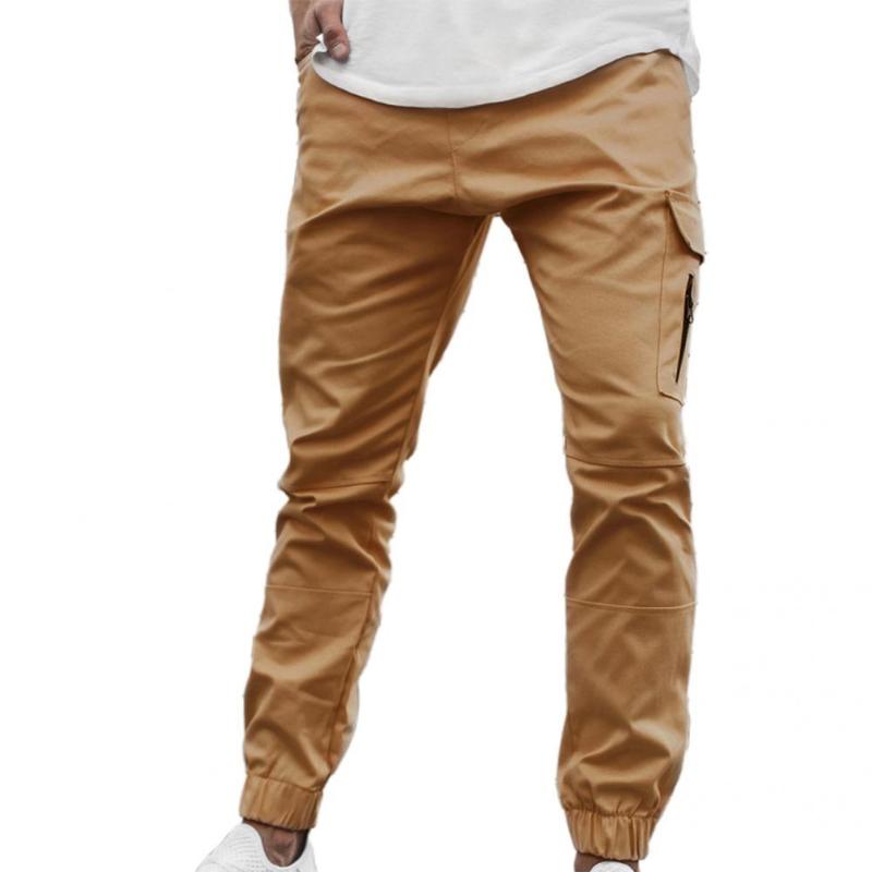 

Men' Pants Great Deep Crotch Spring Trousers Cargo Ankle Banded Mid Waist, Beige