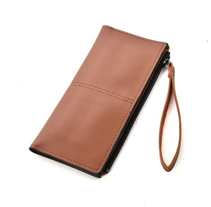 

2021 Women Long Wallet zipper Genuine leather men purse handbag wallets, Red;black