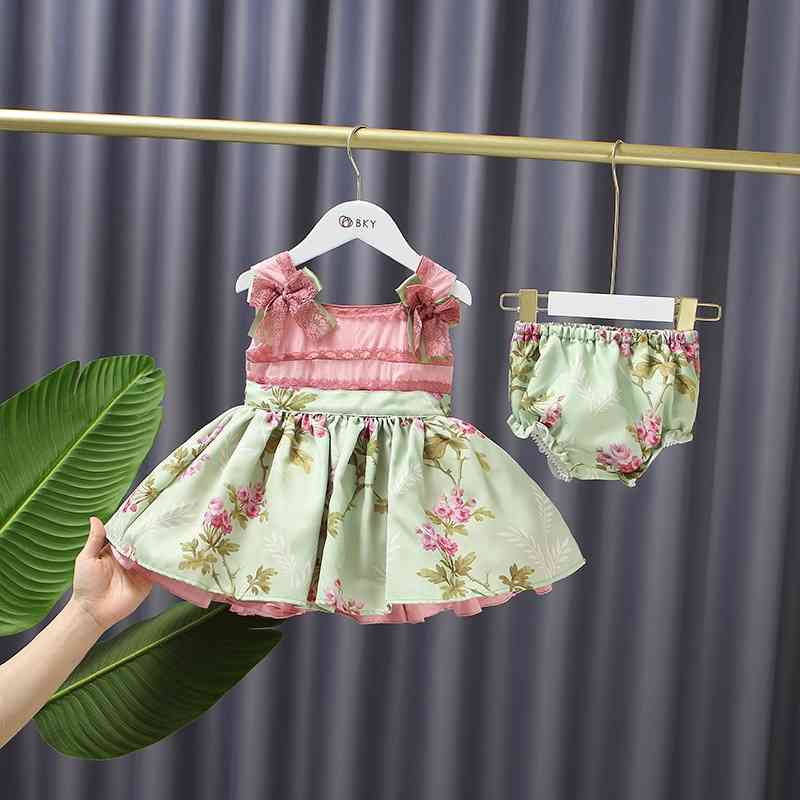 

Spanish Girls Boutique Dress Baby Birthday Party Dresses Children Lolita Ball Gown Toddler Girl Princess Robe Infant Clothing 210615, Green