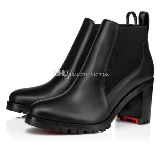 

Winter Fashion Lug Sole Marchacroche Women Red Bottom Ankle Boots Women's Booties Elegant Ladies Red Sole ZOg Size 5 14 LOUBOUTIN CHRISTIAN, Blue