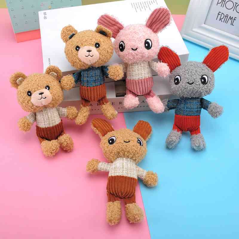 

New plush toy keychain with bear Rabbit Pendant doll costume and backpack accessories