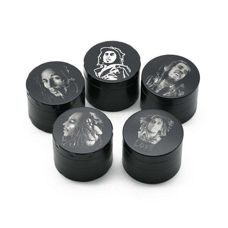 

52mm Smoking grinder Personalized 4-layer BOB color printing zinc alloy cigarette manual herb grinders