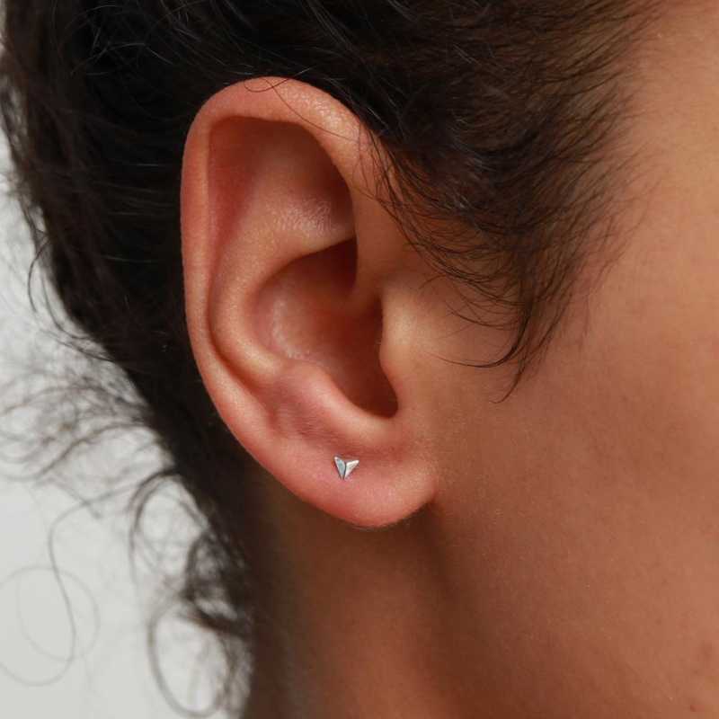 Stud Boho 925 Sterling Silver Geometric Pyramid Small Earrings For Women Girl Mini Triangle Studs Men Handmade Jewelry Brincos-image-705948117