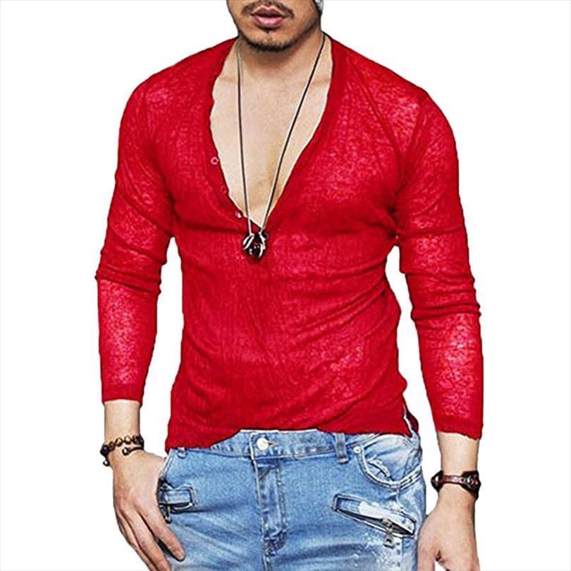 

henley tee long sleeve mens t shirt stylish slim fit button placket casual outwears design, White;black